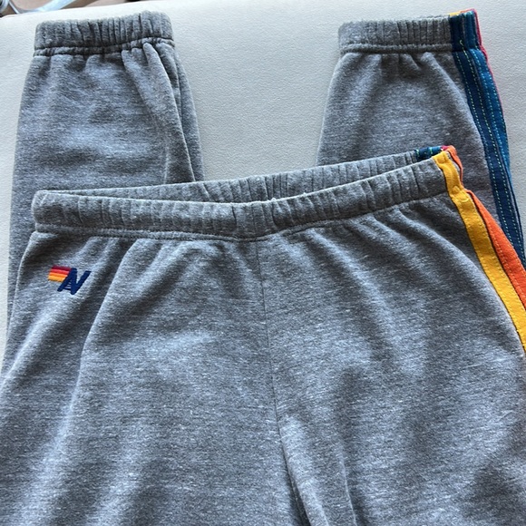 Aviator Nation 5 Stripe Sweatpants in Heather Grey Size Medium - Picture 5 of 8